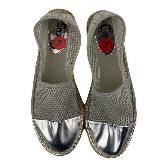 Sam Edelman Circus Women's Jute & Mesh Beige & Silver Lena Espadrille Flats US 7 - Picture 3 of 12